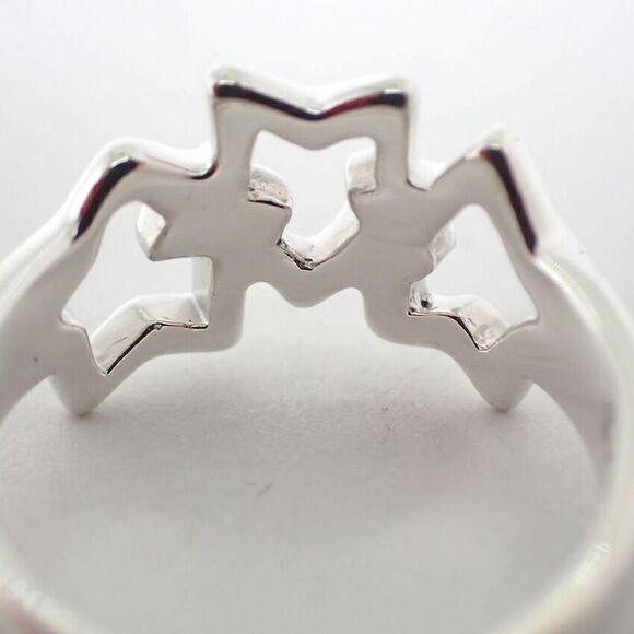 Tiffany & Co 925 Triple Star Ring No 9 j111-85 - Picture 7 of 9